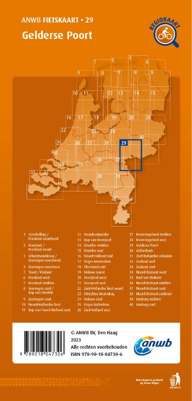 Achterkant van Fietskaart Gelderse Poort 1:66.666