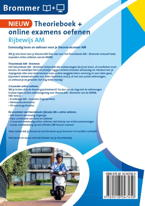 Achterkant van Theorieboek Rijbewijs AM
