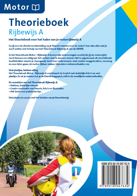 Achterkant van Theorieboek Rijbewijs A- Motor