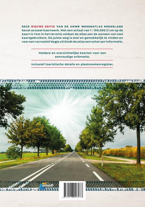 Achterkant van De ANWB Wegenatlas Nederland 1:100.000