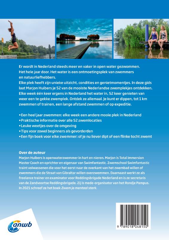 Achterkant van Zwemmen in de natuur