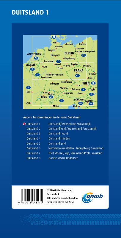 Achterkant van ANWB*Wegenkaart Duitsland 1. Duitsland/Zwitserland/Oostenrijk