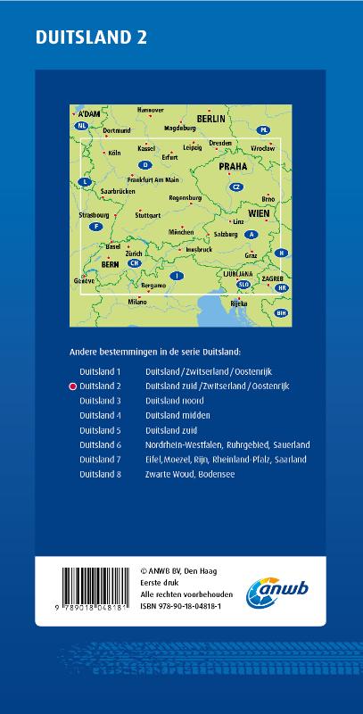 Achterkant van ANWB*Wegenkaart Duitsland 2. Duitsland-Zuid/Zwitserland/Oostenrijk