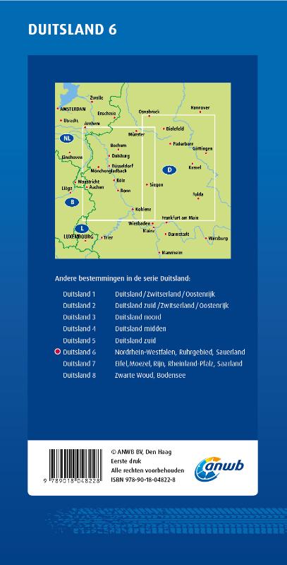 Achterkant van ANWB*Wegenkaart Duitsland 6. Nordrhein-Westfalen/Ruhrgebied/Sauerland
