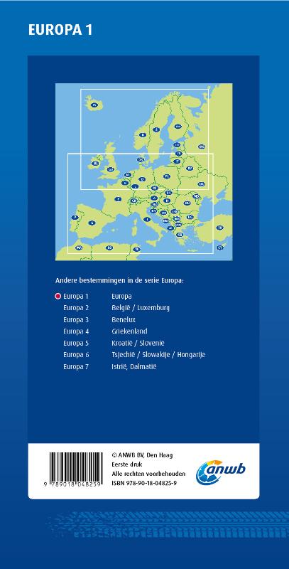 Achterkant van ANWB*Wegenkaart Europa 1. Europa