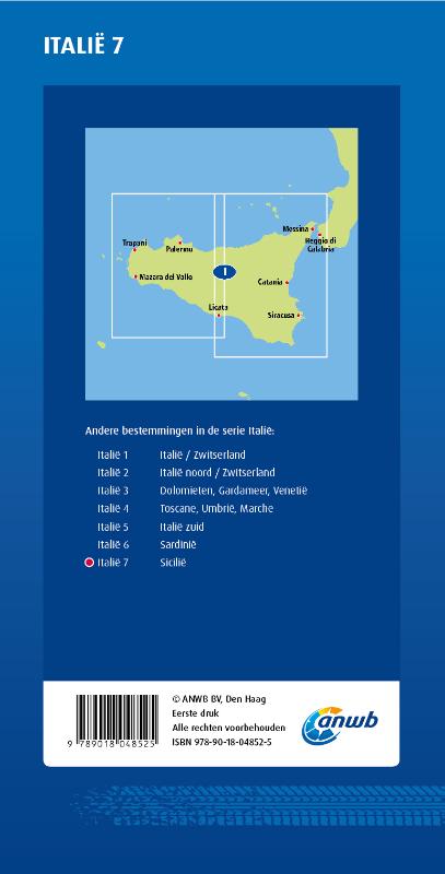 Achterkant van ANWB*Wegenkaart Italië 7. Sicilië