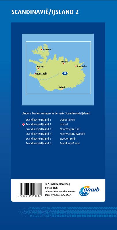 Achterkant van ANWB Wegenkaart Scandinavië/IJsland 2. IJsland