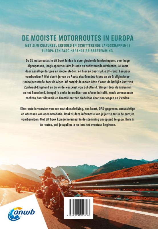 Achterkant van De mooiste Motorroutes in Europa