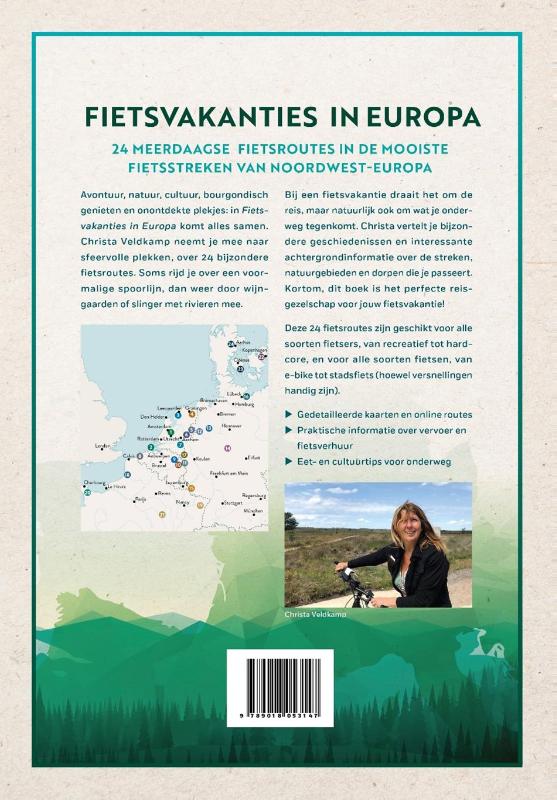 Achterkant van Fietsvakanties in Europa