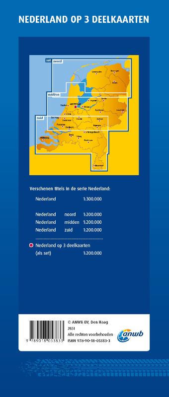 Achterkant van Wegenkaart Nederland Set Noord-Midden-Zuid