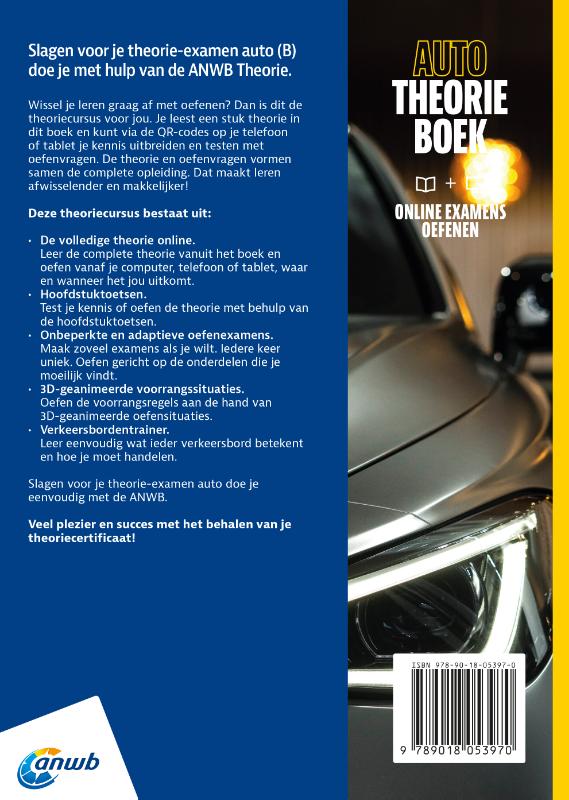 Achterkant van Auto Theorieboek B