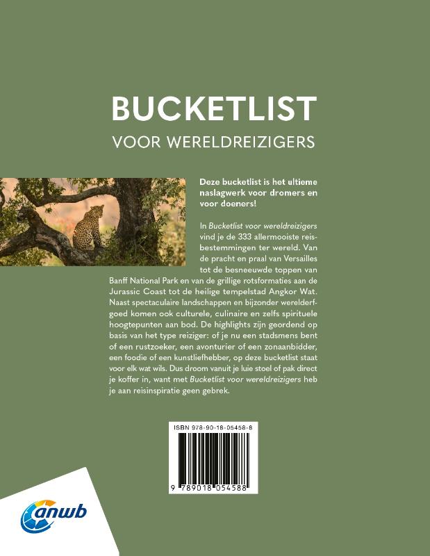Achterkant van Bucketlist voor wereldreizigers