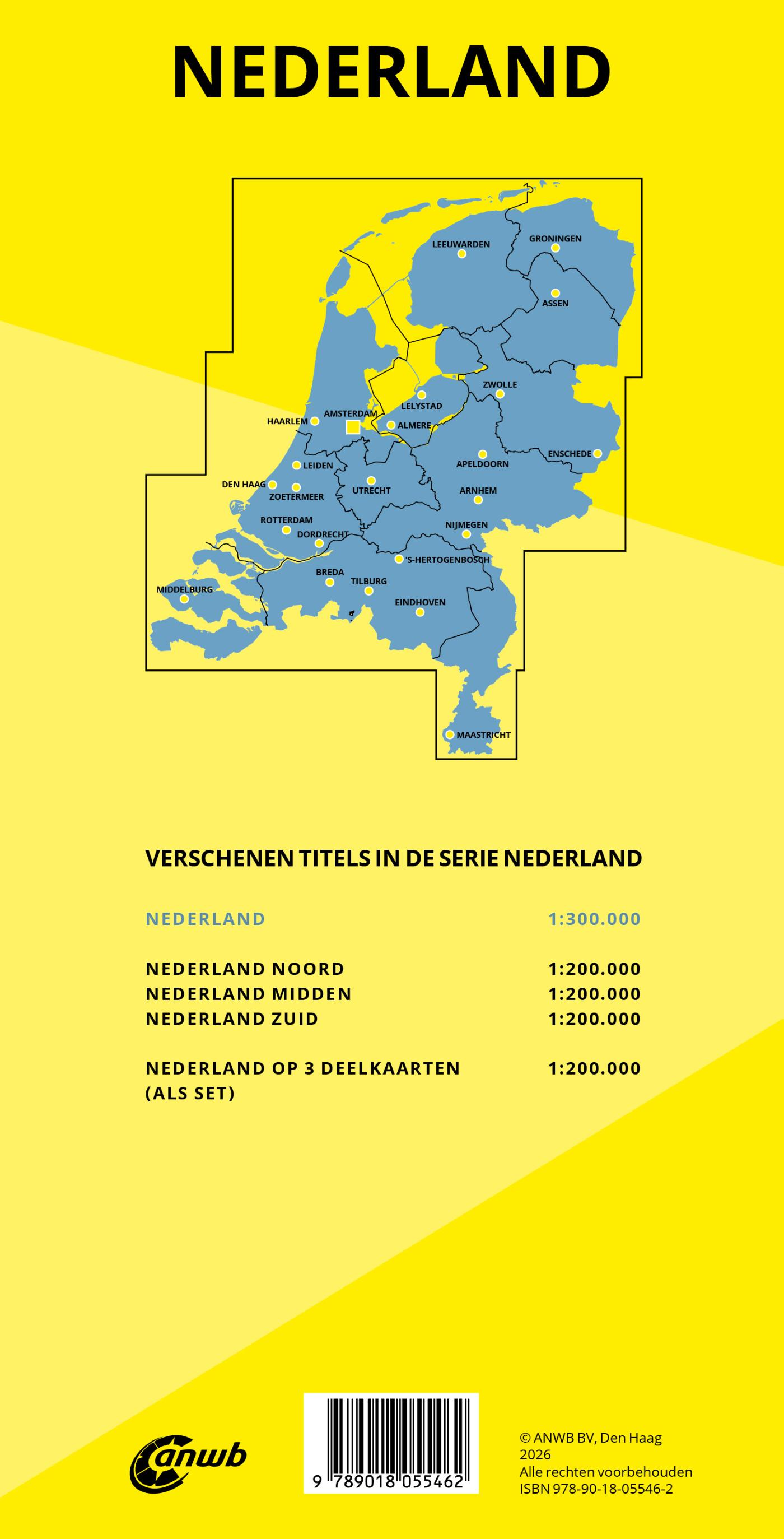 Achterkant van Wegenkaart Nederland