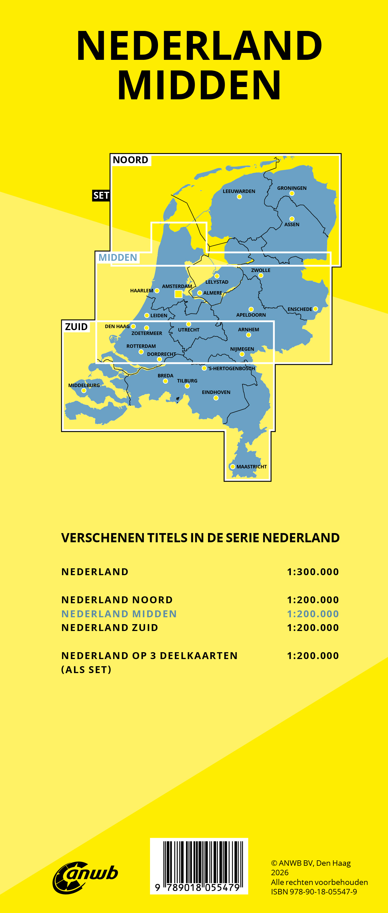 Achterkant van Wegenkaart Nederland Midden