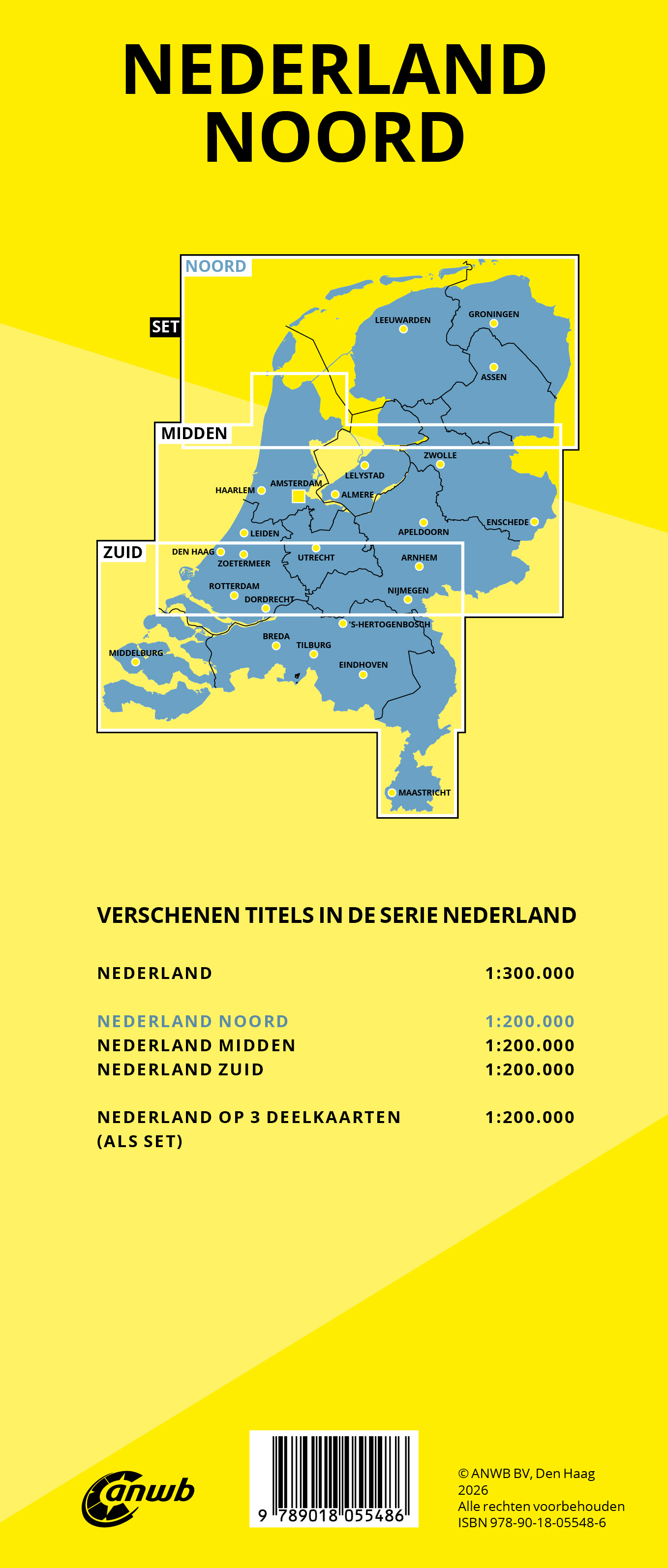 Achterkant van Wegenkaart Nederland Noord