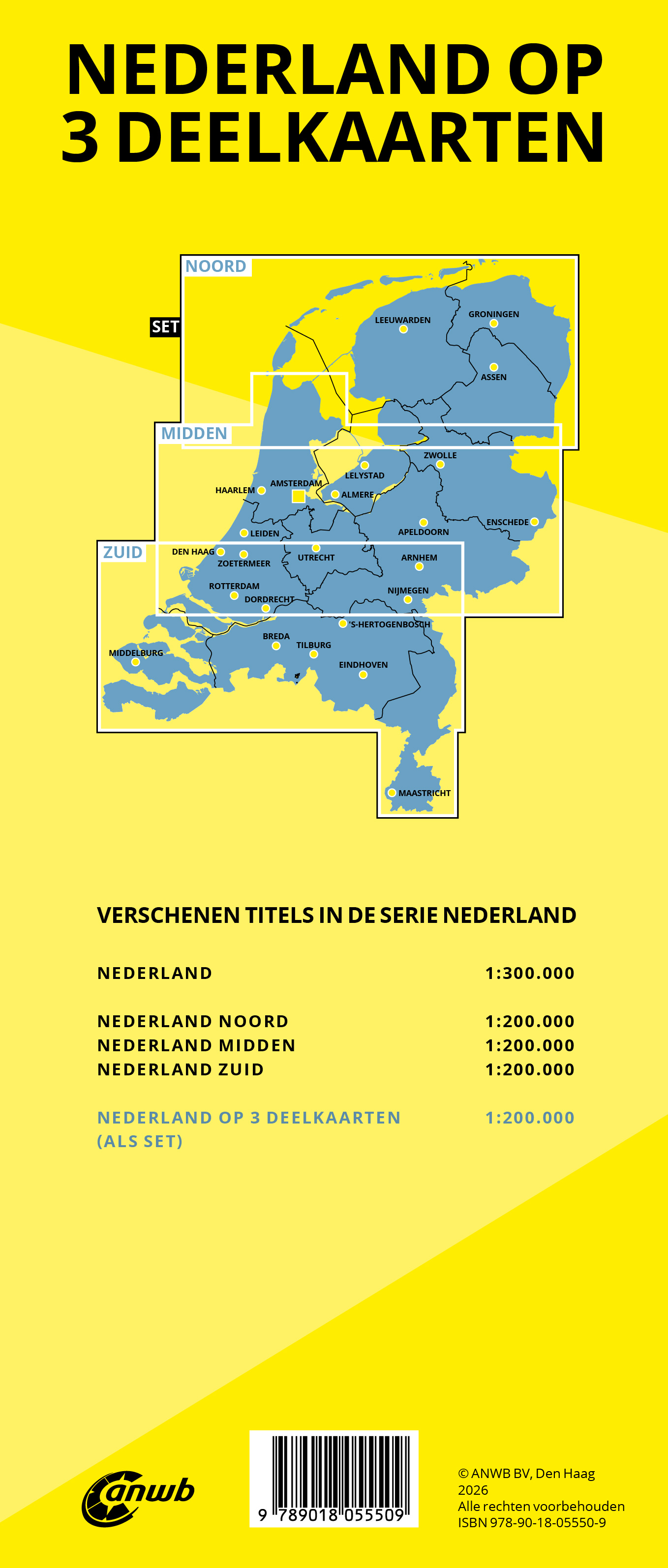 Achterkant van Wegenkaart Nederland Set Noord-Midden-Zuid