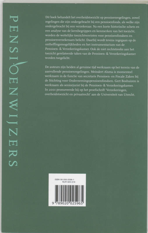 Achterkant van Toezicht op pensioenregelingen