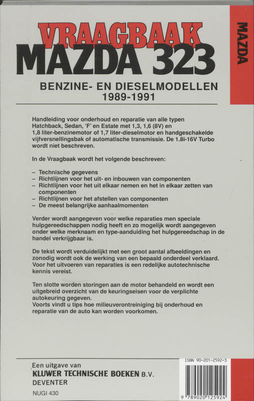 Achterkant van Benz dies 1989-1991