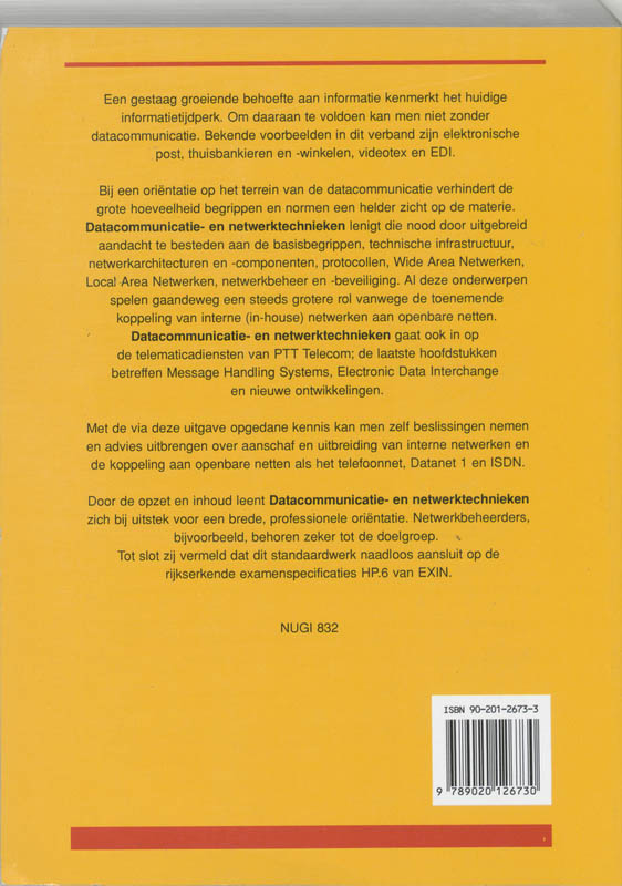 Achterkant van Datacommunicatie- en netwerktechnieken