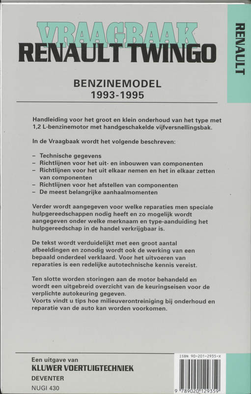 Achterkant van Benzinemodel 1993-1995