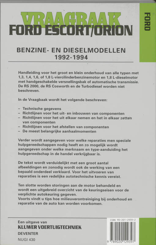 Achterkant van Benz dies 92-94