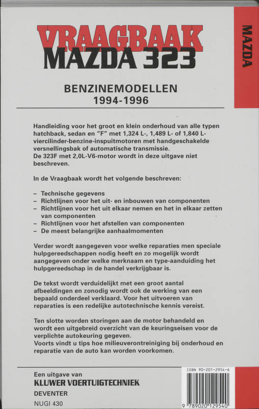 Achterkant van Benzinemodellen 1994-1996