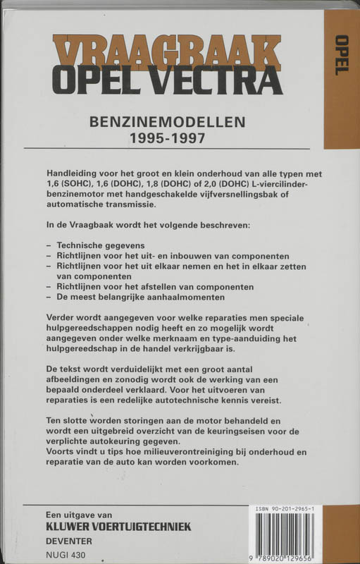 Achterkant van Benzinemodellen 1995-1997