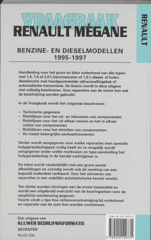 Achterkant van Benzine- en dieselmodellen 1995-1997
