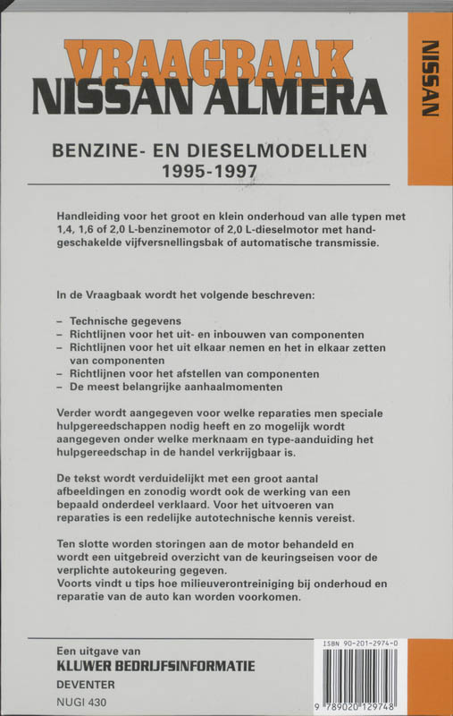 Achterkant van Benzine- en dieselmodellen 1995-1997