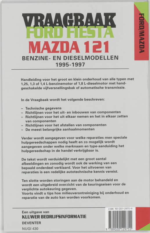 Achterkant van Benzine- en dieselmodellen 1995-1997