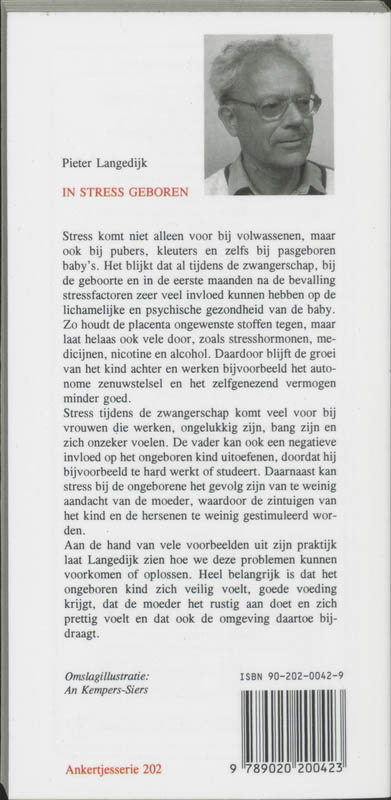 Achterkant van In stress geboren