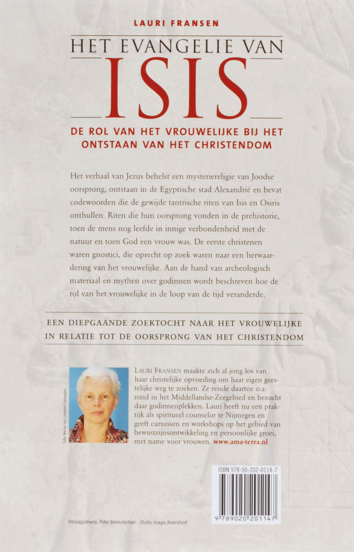 Achterkant van Het evangelie van Isis