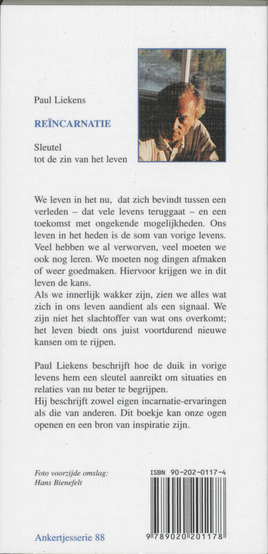 Achterkant van Reincarnatie sleutel tot zin van het leven