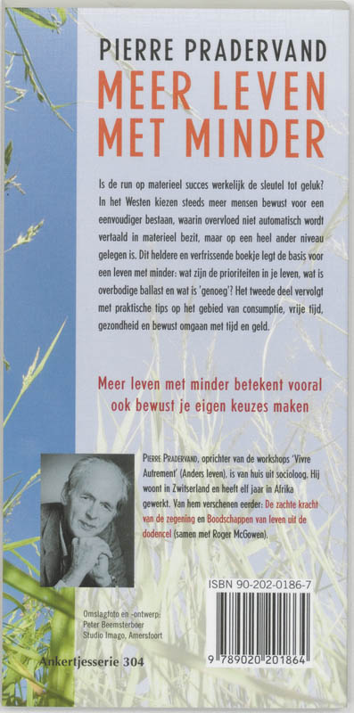 Achterkant van Meer leven met minder