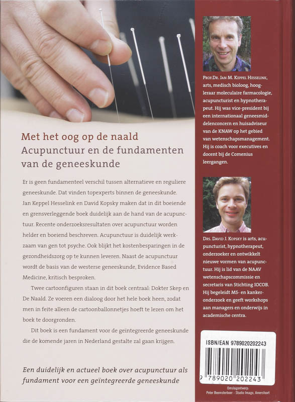Achterkant van Met het oog op de naald