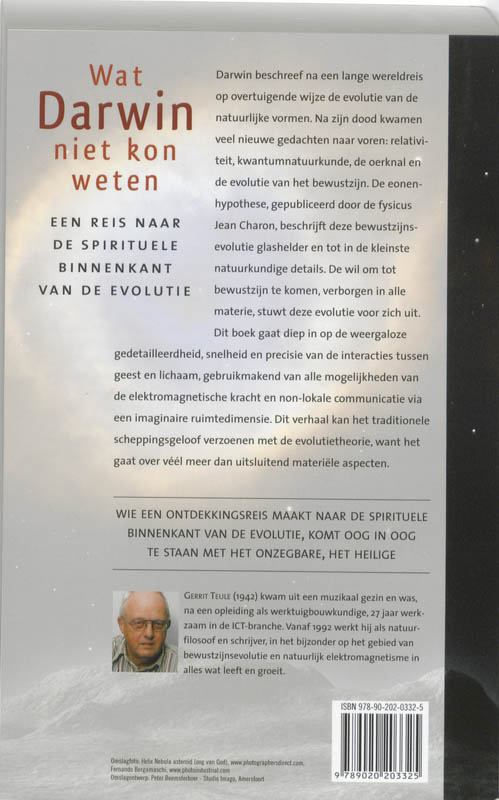 Achterkant van Wat Darwin niet kon weten
