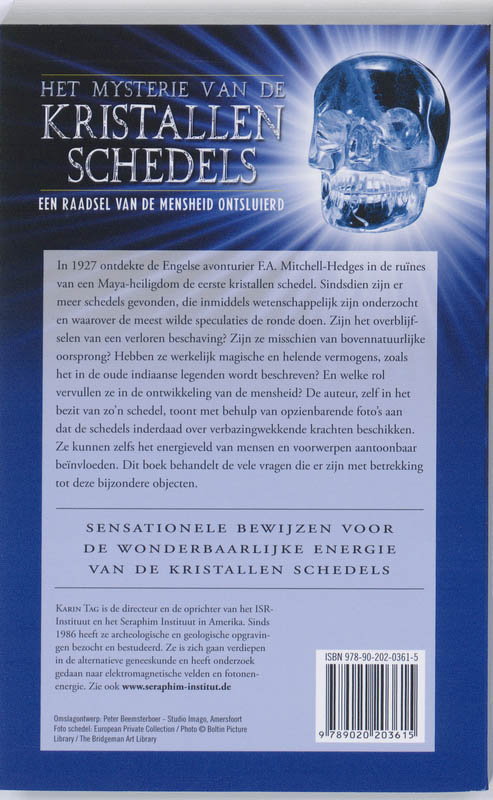 Achterkant van Het mysterie van de kristallen schedels