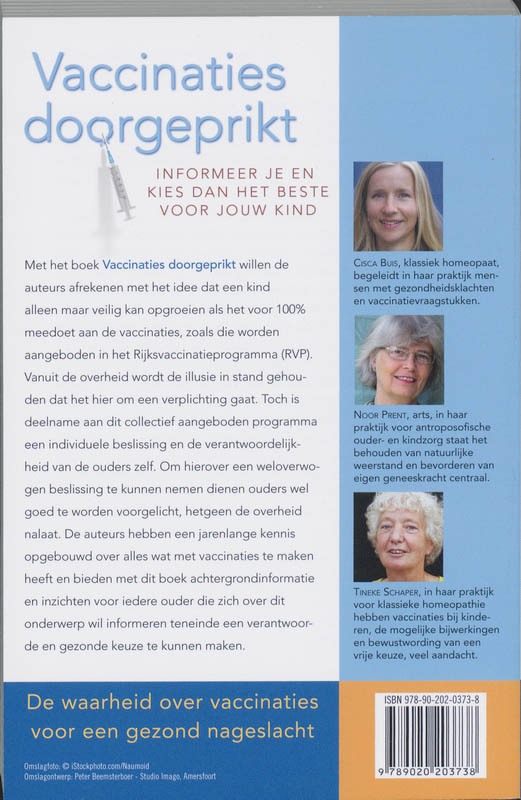 Achterkant van Vaccinaties doorgeprikt