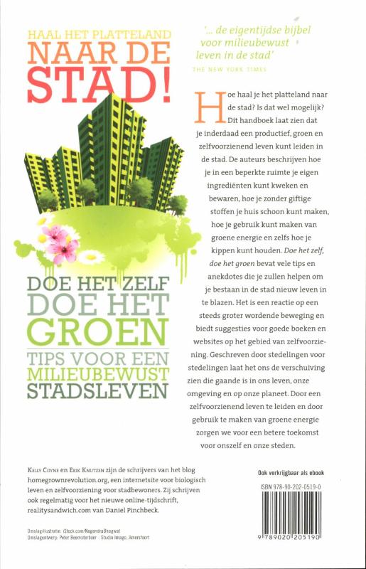 Achterkant van Doe het zelf, doe het groen