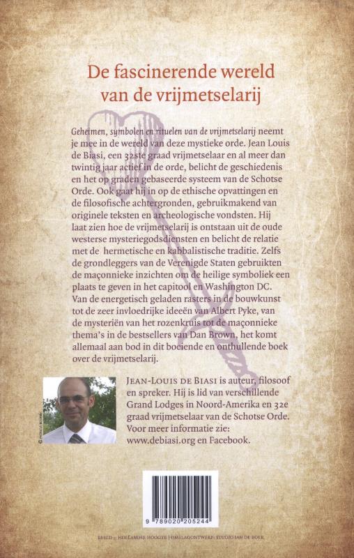 Achterkant van Geheimen, symbolen en rituelen van de vrijmetselarij