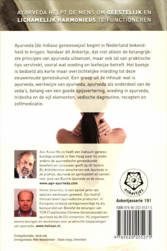 Achterkant van Gezond met ayurveda