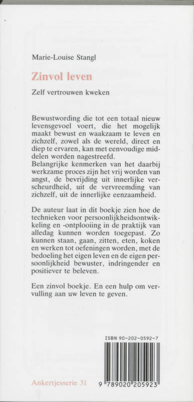 Achterkant van Zinvol leven