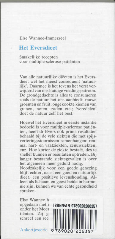 Achterkant van Het Evers-dieet