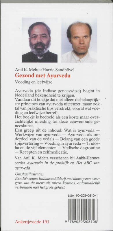 Achterkant van Gezond met ayurveda