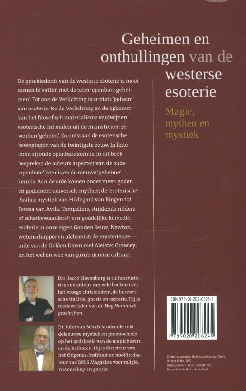 Achterkant van Geheimen en onthullingen van de westerse esoterie