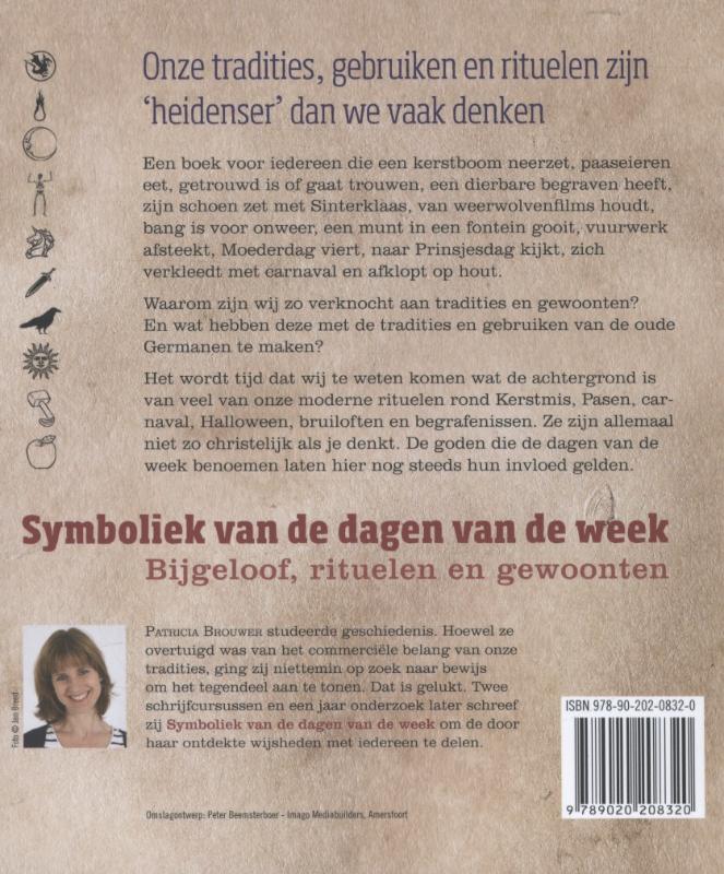 Achterkant van Symboliek van de dagen van de week