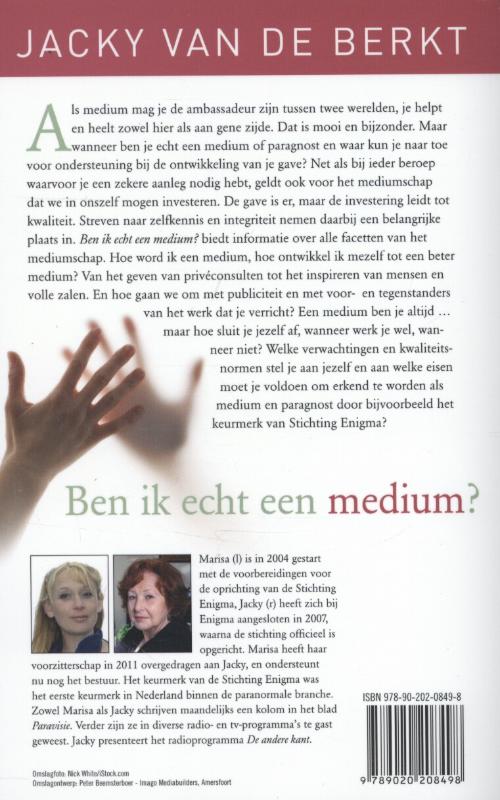 Achterkant van Ben ik echt een medium?