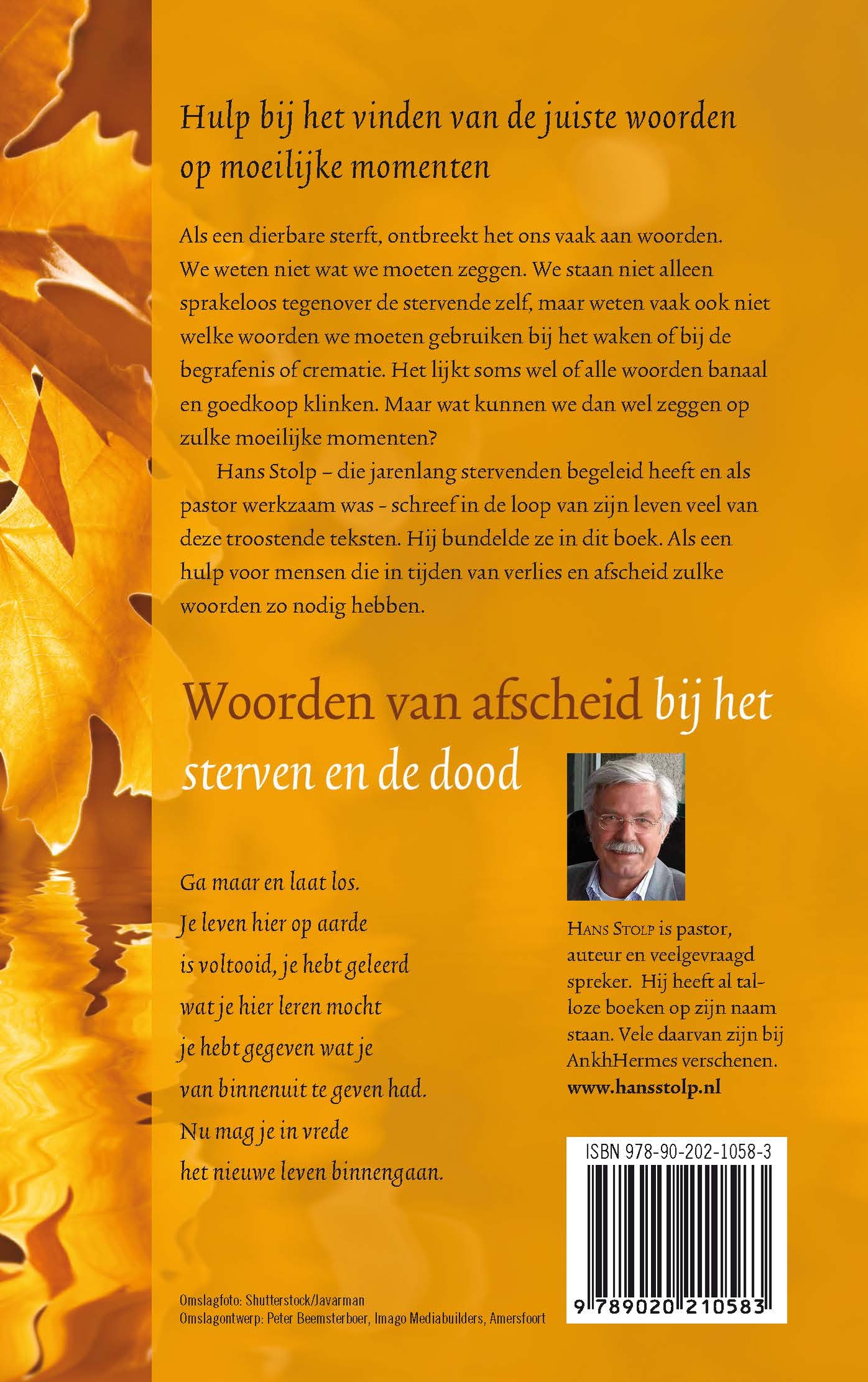 Achterkant van Woorden van afscheid bij het sterven en de dood