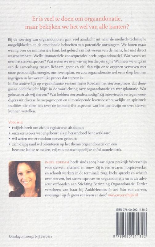 Achterkant van Een andere kijk op orgaandonatie