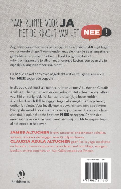 Achterkant van De kracht van het NEE